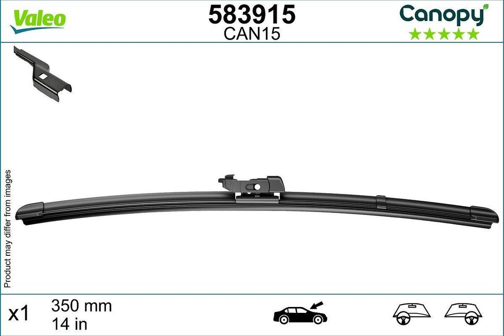 VALEO CANOPY CANOPY Scheibenwischer Wischblatt für OPEL Mokka / Mokka X (J13) Rahmenlos 350mm