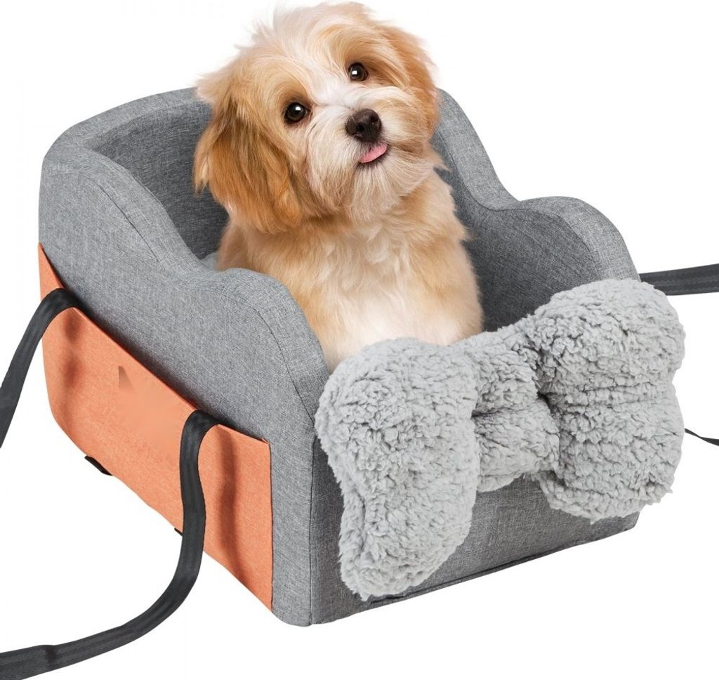 Hundeautositz - 450x270x230mm - 3,6kg - Dunkelgrau - Sitz für Hunde im Auto - sicherer Autohundebereich