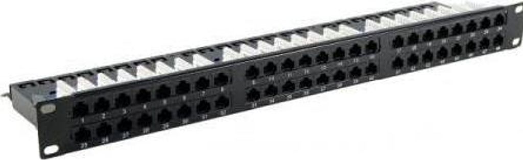 Patchfeld, Cat.6, 48 Port, UTP, 1 HE, 48,30cm (19"), schwarz Cat