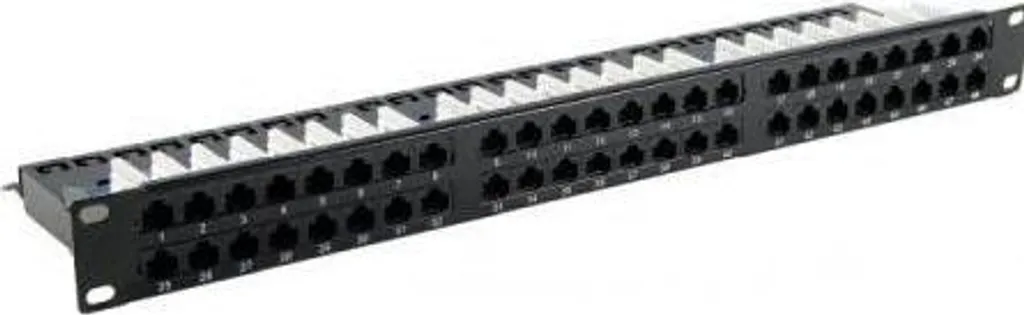 Panneau de brassage RJ45 Cat6 48 ports UTP format 19 pouces 1U châssis noir