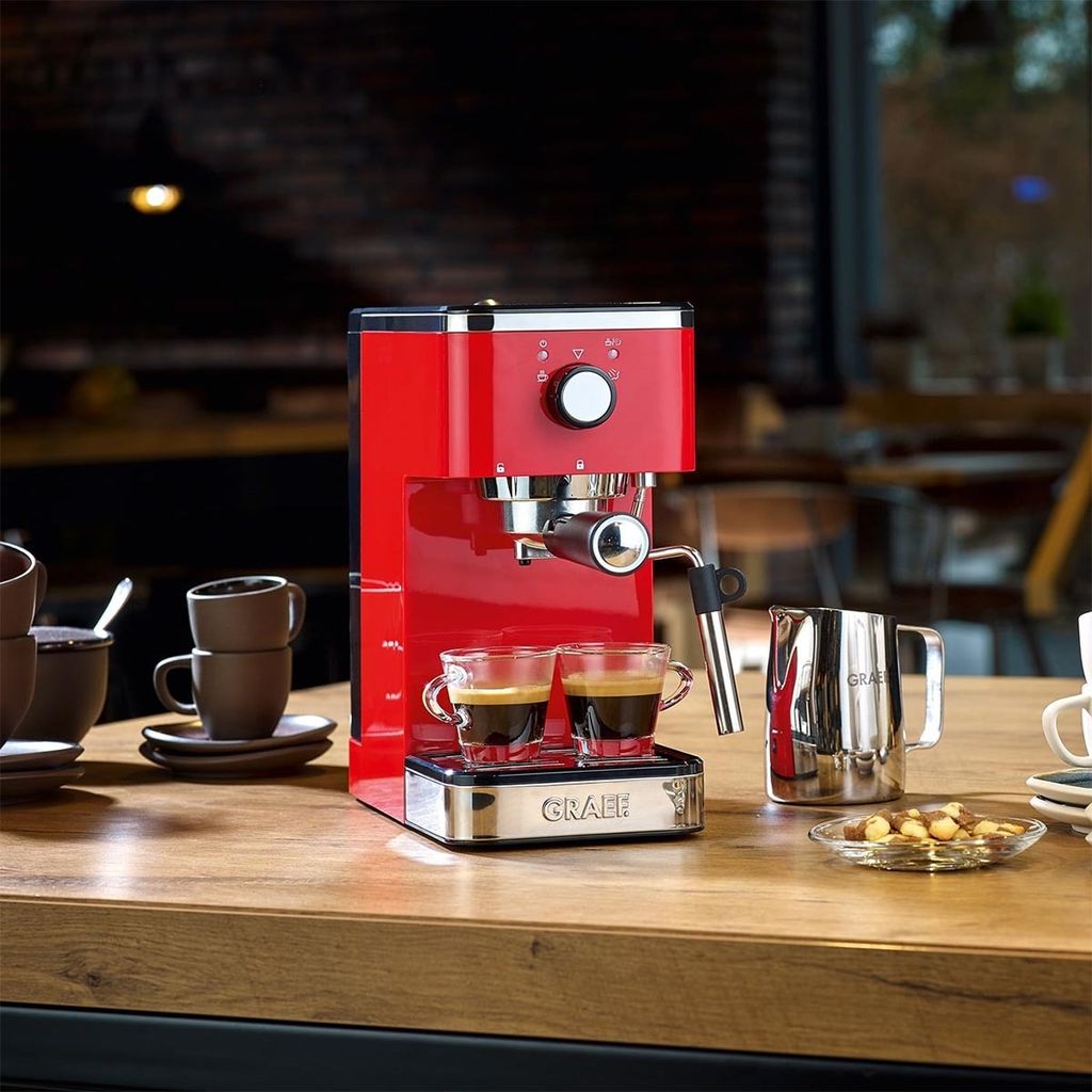 Macchina per caffè espresso semi-automatica con macinacaffè - Acciaio Macchina per caffè espresso semi-automatica con macinacaffè - Acciaio