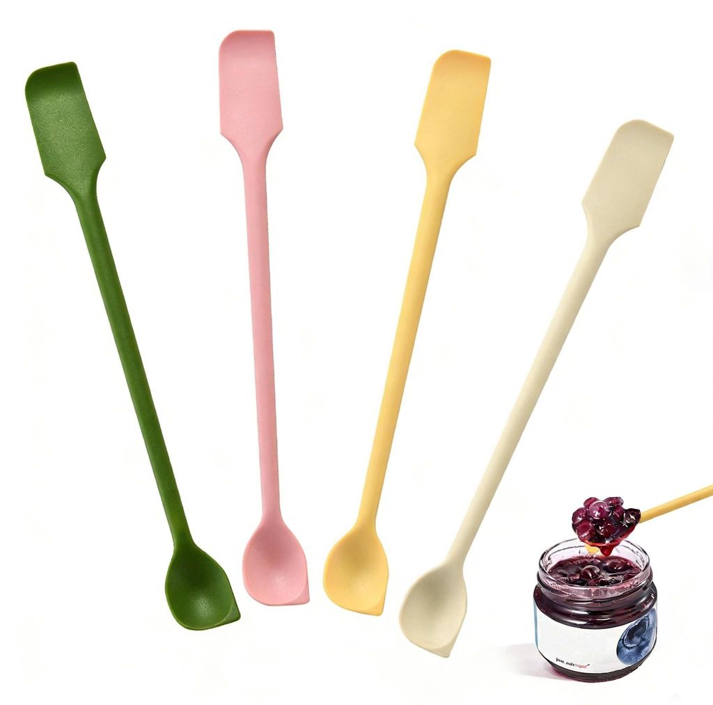 4-teiliges Mini-Silikonspatel-Set – 26 cm doppelseitiger kleiner Küchenschaber – Multifunktionaler Teigschaber – Wiederverwendbare Mini-Sili...