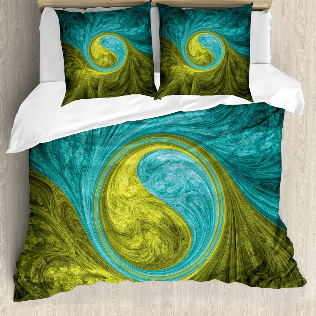 Set Copripiumino ABAKUHAUS Yin Yang Matrimoniale Verde Avocado Zen
