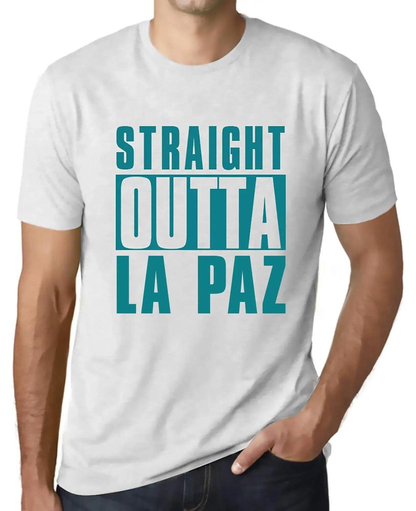 Herren Grafik T-Shirt Direkt aus la paz – Straight Outta La Paz – Öko-Verantwortlich Vintage Jahrgang Kurzarm Lustige Druck Geburtstag Geschen...