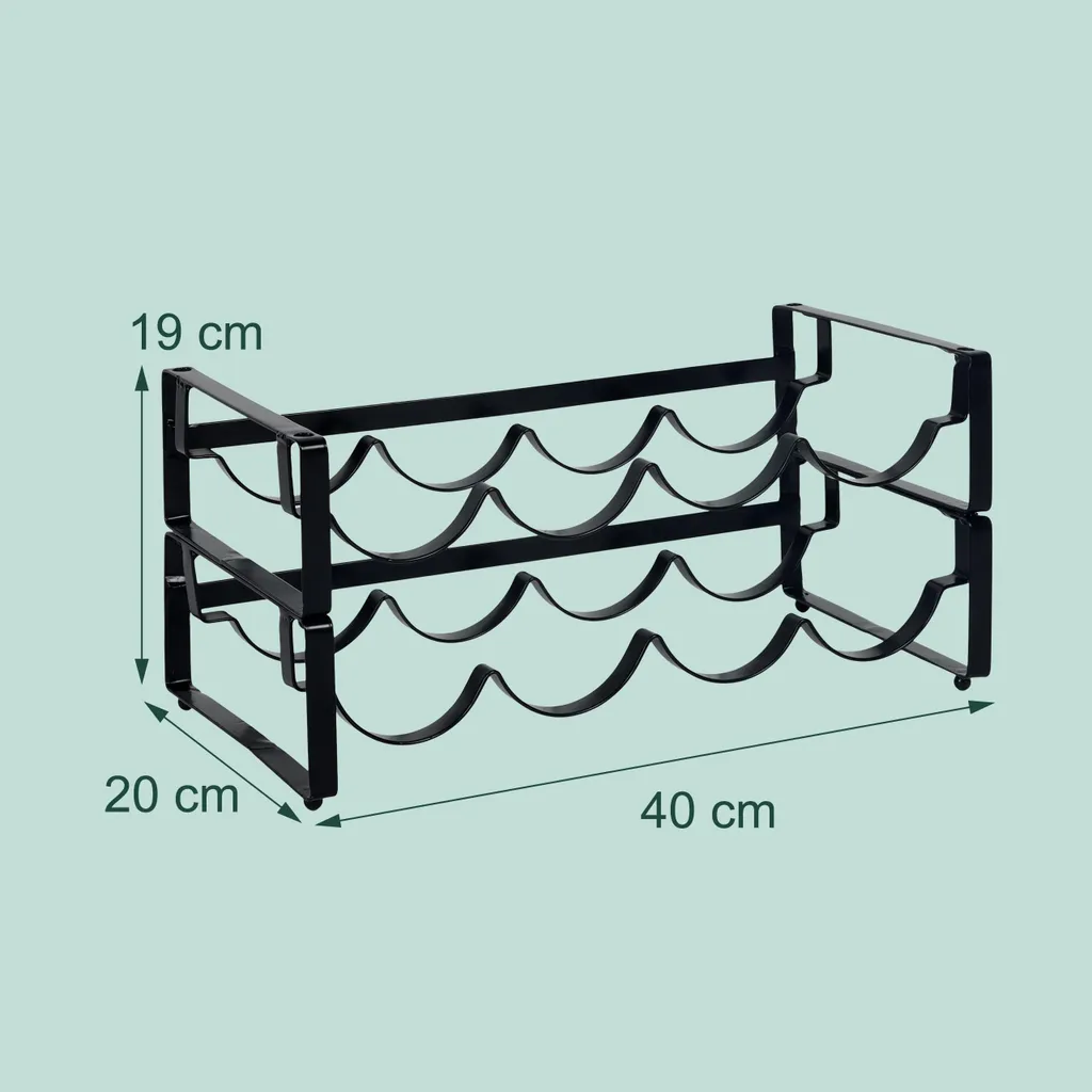 Rangement bouteilles empilable Relaxdays - Optimisation cave et cuisine - 4