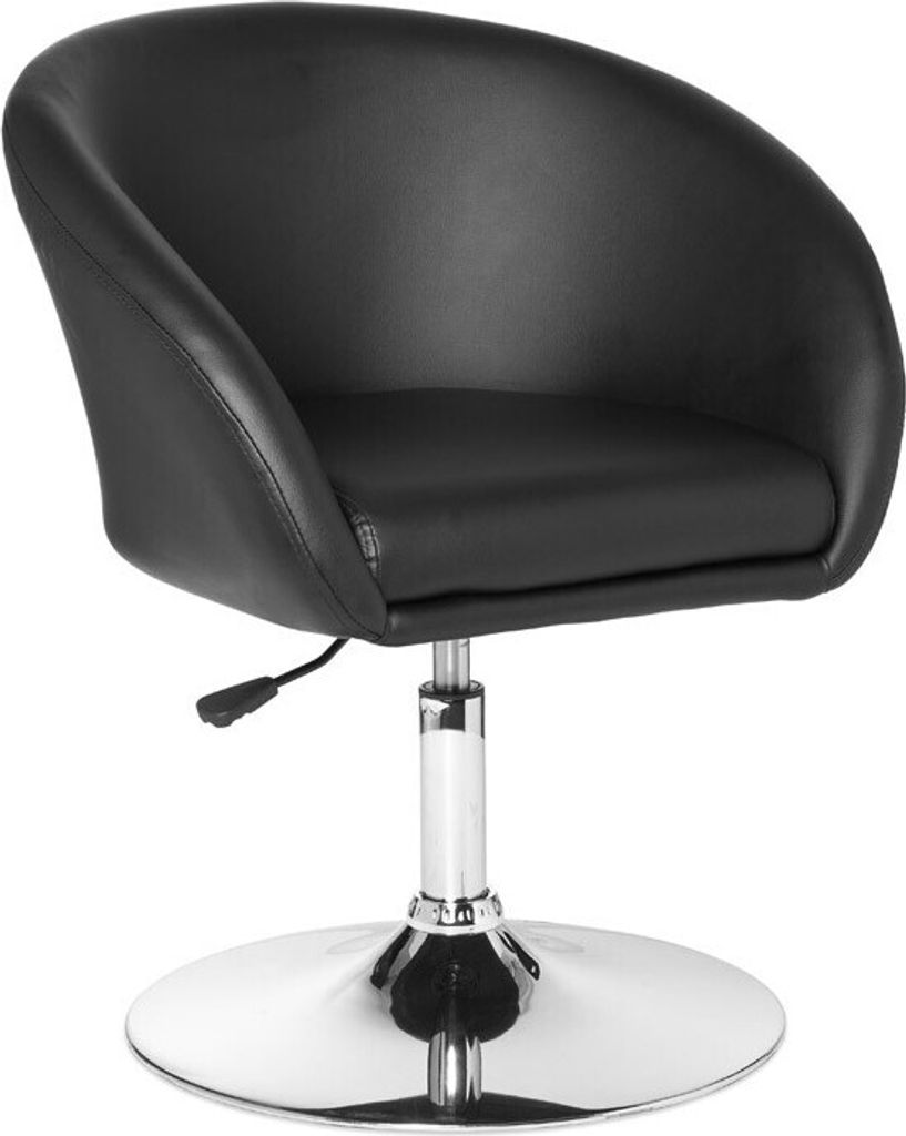 Design Relaxsessel SPM2.157 Loungesessel Kunstleder Cocktailsessel schwarz, Sessel Drehbar, Esszimmerstuhl 120 kg, Clubsessel Leder-Optik, Drehstuh...