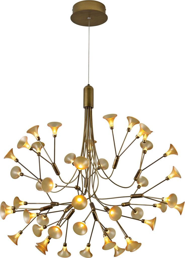 Deutsche LED Krone Altmessing Höhe einstellbar Ø 97cm dimmbar