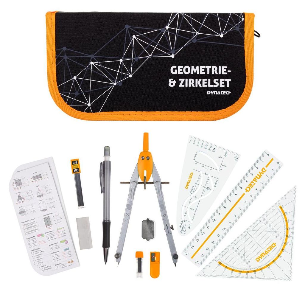 DynaTech Geometrie- und Zirkelset (13-teilig) Etui mit Produktbild 