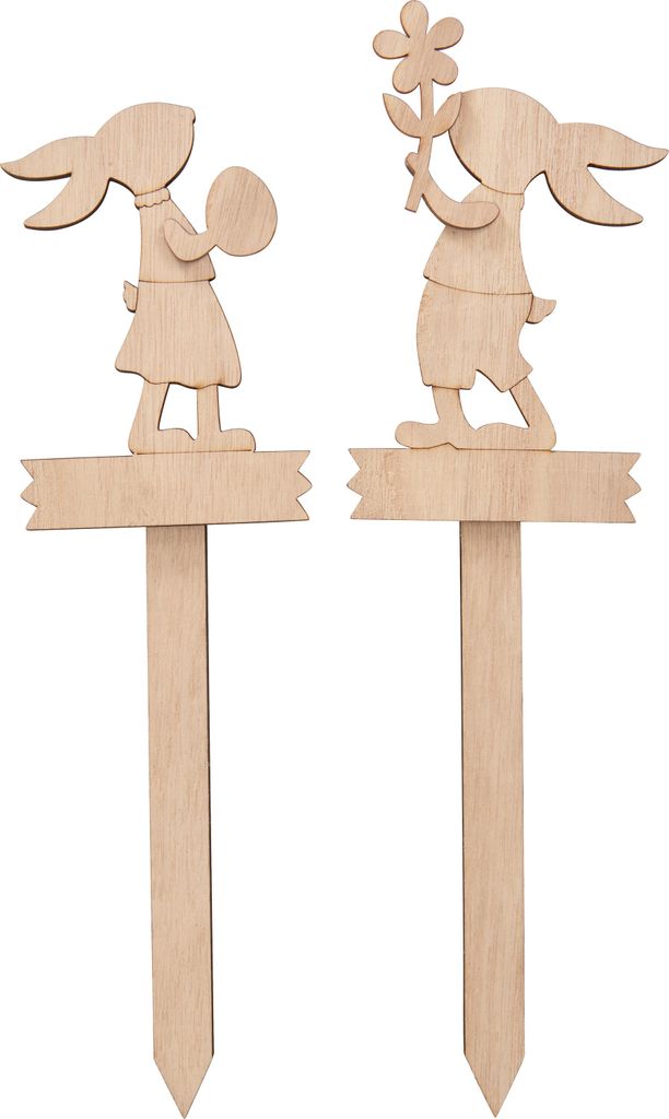VBS Hasenstecker 2er Set 9.3 cm lang 34 cm hoch 7.5 mm stark Osterdeko Garten