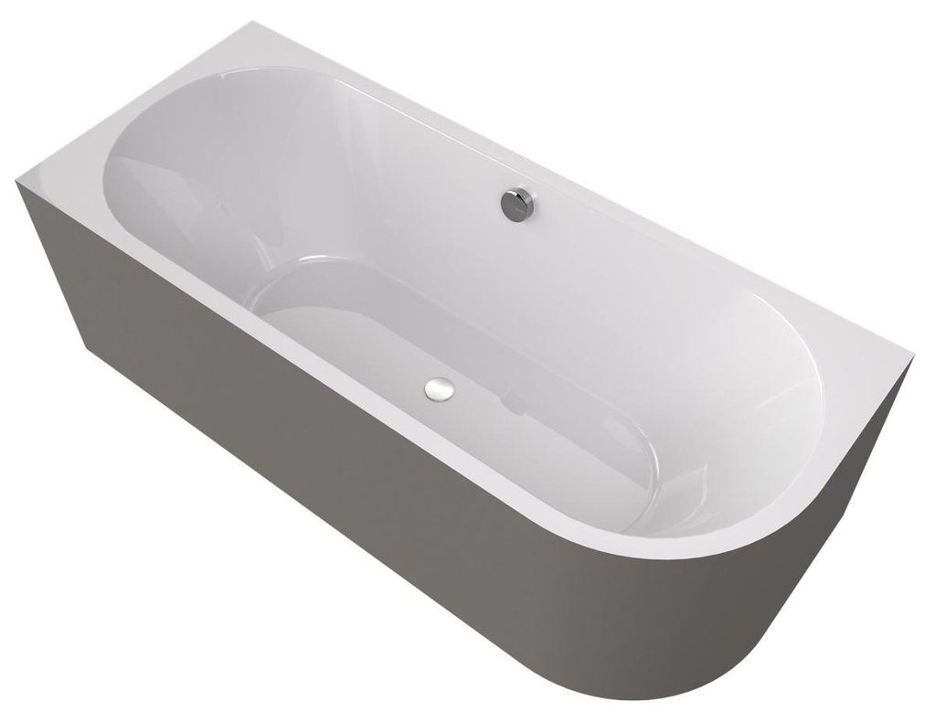 Polysan VIVA L MONOLITH asymmetrische Badewanne 170x75x60cm, weiß/agila