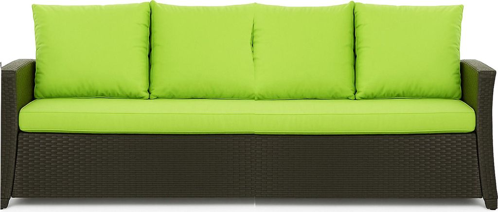 Gartenkissen Set lindgrün – 170x50 + 4x50x56 cm Gartenkissen für ein 2-3-Sitzer-Sofa Weiche Auflagen für Rattan/Polyrattan – Abnehmbare Bez...
