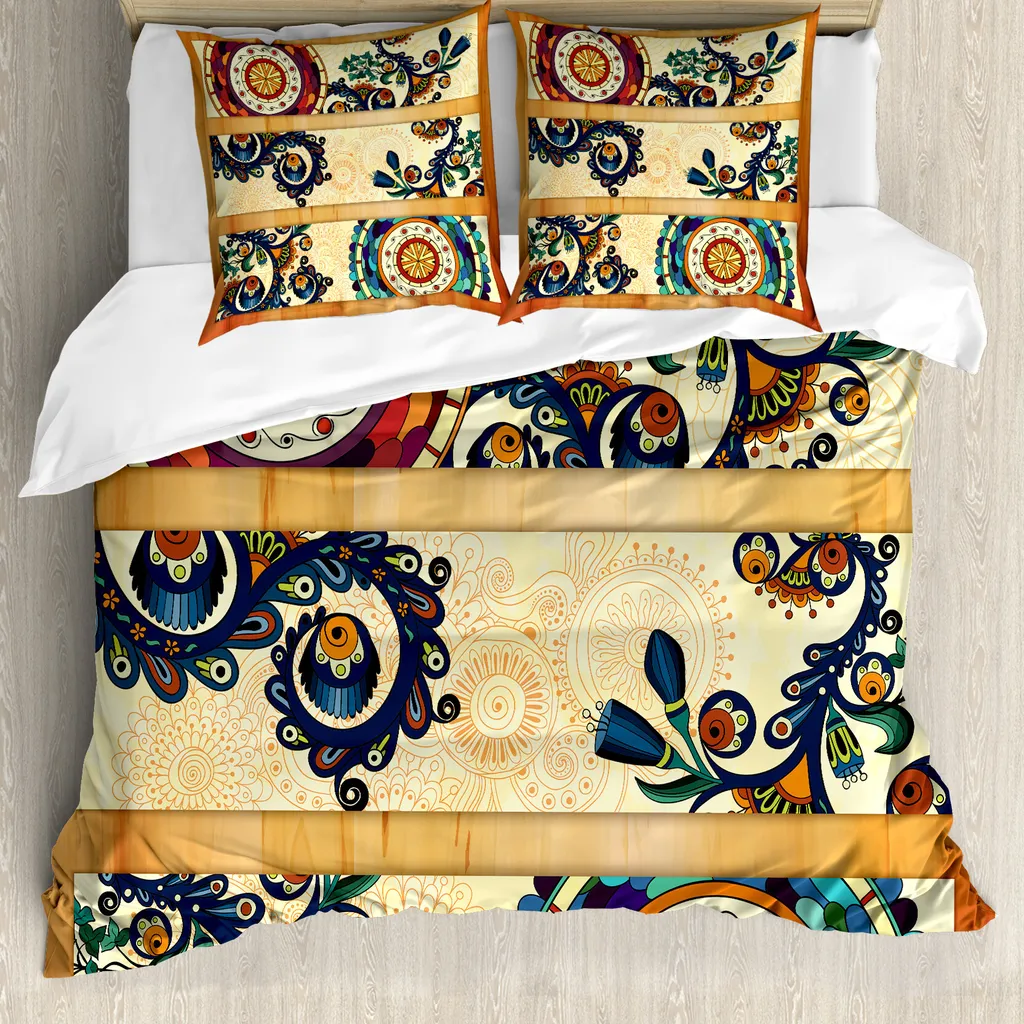 Set Letto Matrimoniale ABAKUHAUS Antiacaro: Paisley Multicolore
