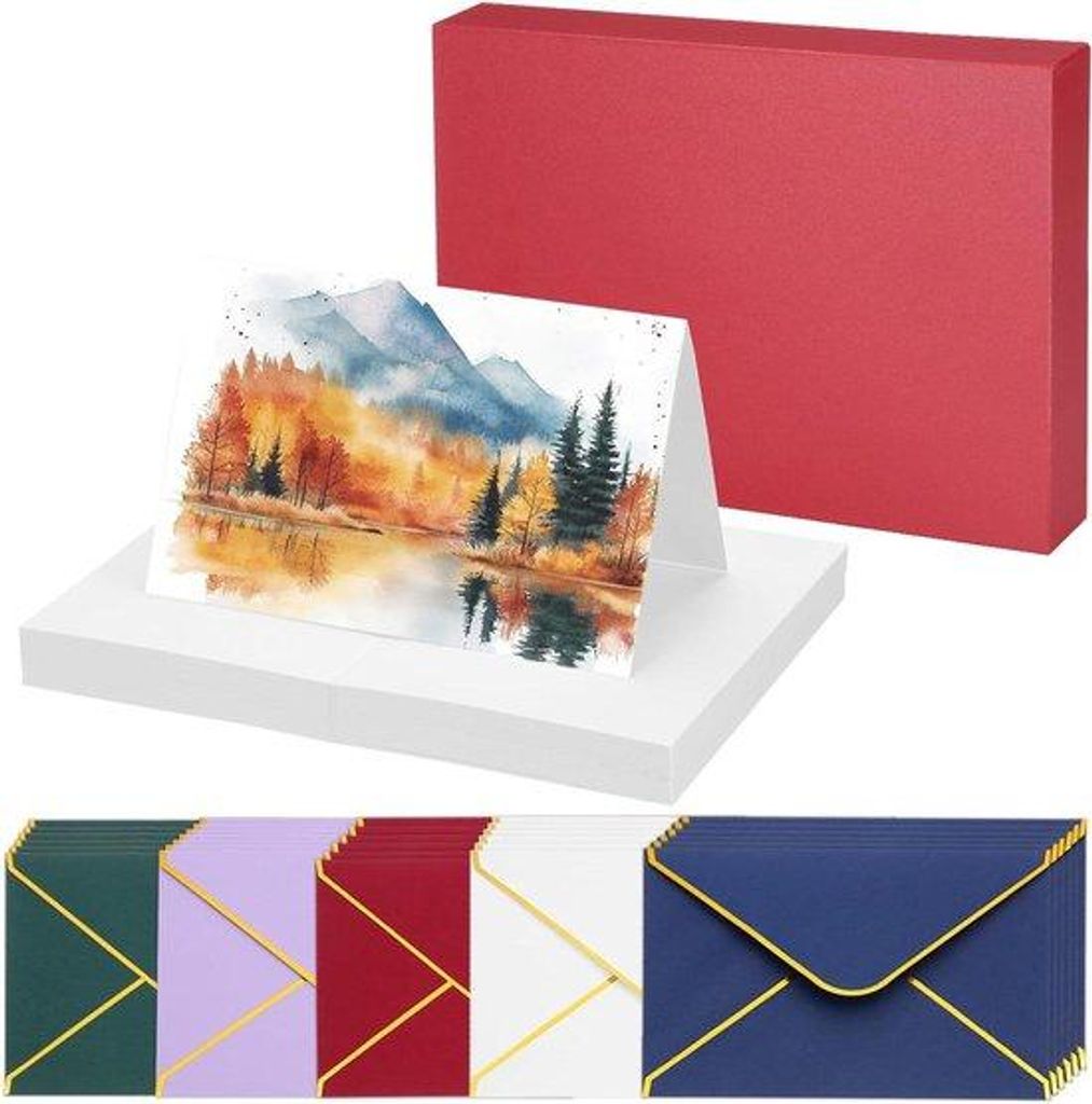 Kunstmalerei-Set - Baumwollpapier - Kreatives Malen - 300 g/m² Dicke - 40 Sätze 10x15cm - Rot