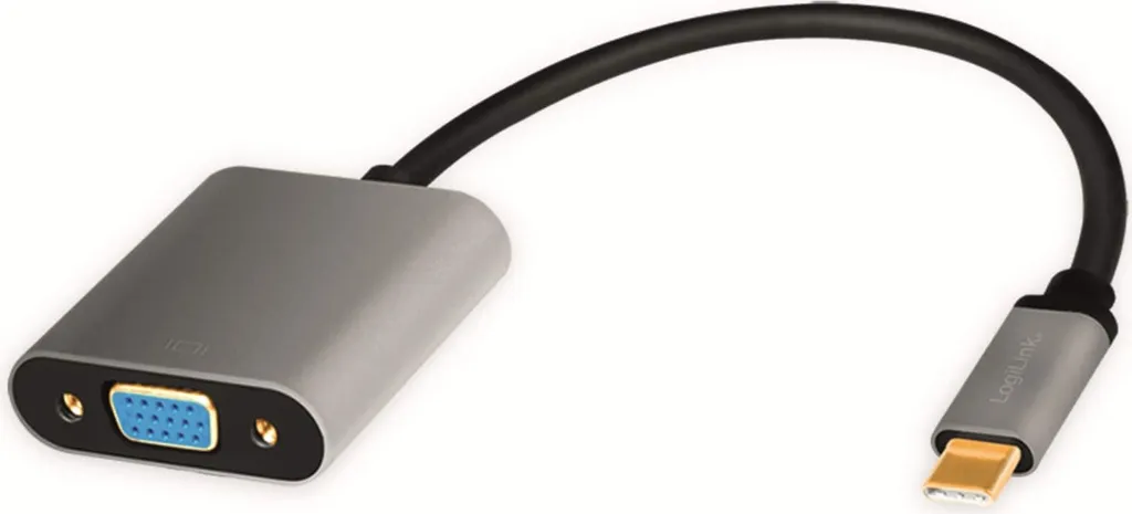 Adaptateur USB-C VGA 1080p LogiLink avec Boîtier Aluminium Ultra Robuste