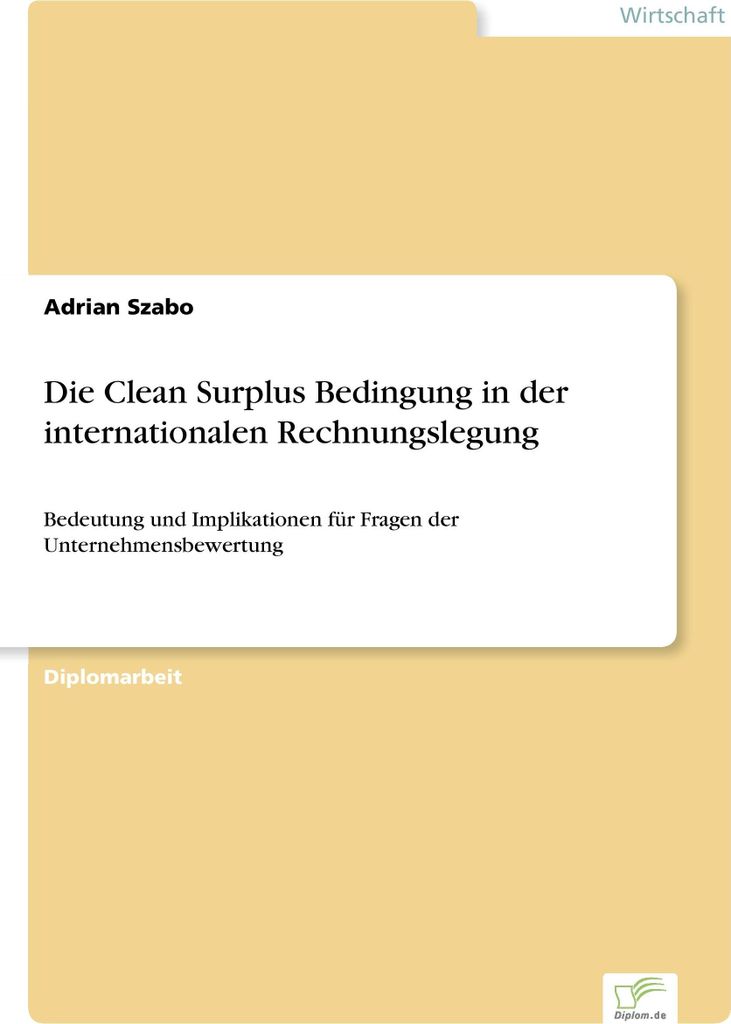 Die Clean Surplus Bedingung in der internationalen Rechnungslegung