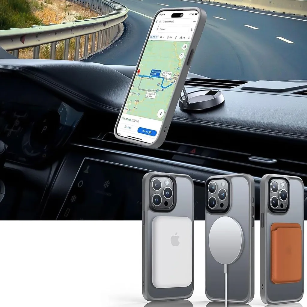 Coque MagSafe Grise iPhone 15 Pro avec Protection Écran Verre 9H - 5