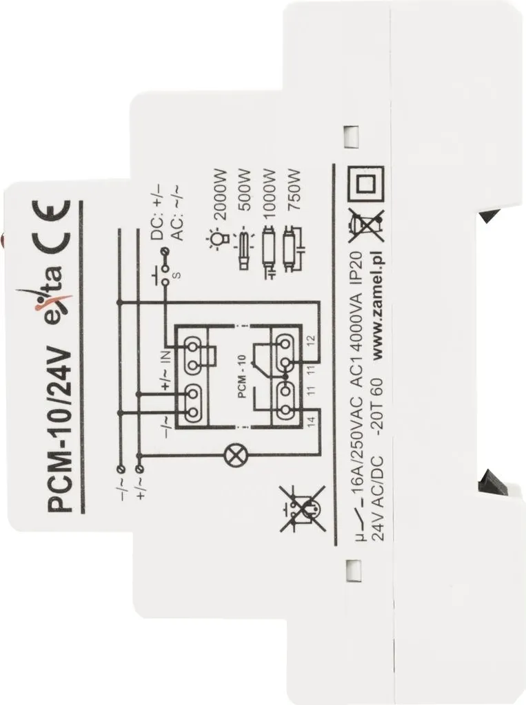 Relais 10 fonctions PCM-10/24V EXTA Zamel avec haute précision 16A - 4