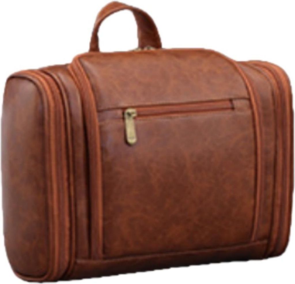 INF Faltbare Hänge Kulturtasche für Herren - Wasserdicht Reise Organizer Braun