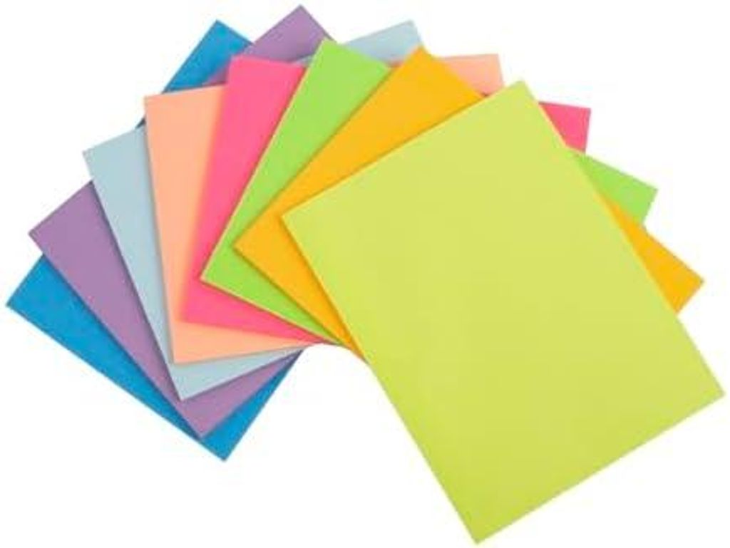 8 Blöcken Große Haftnotizen 152 mm x 203 mm, 8 Farben Post Selbstklebenotizen, Helle sticky notes Bunte Super klebezettel Pads, starker Klebstoff...