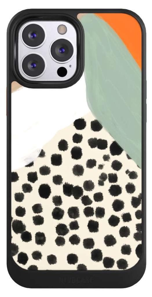 NIVOCASE Hülle für Apple iPhone 13 Pro Max Handyhülle NIVOcore Case Schwarz Abstrakt Boho Kunst