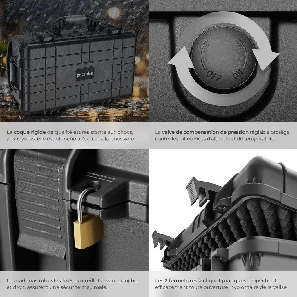 Mallette de protection antichoc à roulettes pour caméra et accessoires - 5