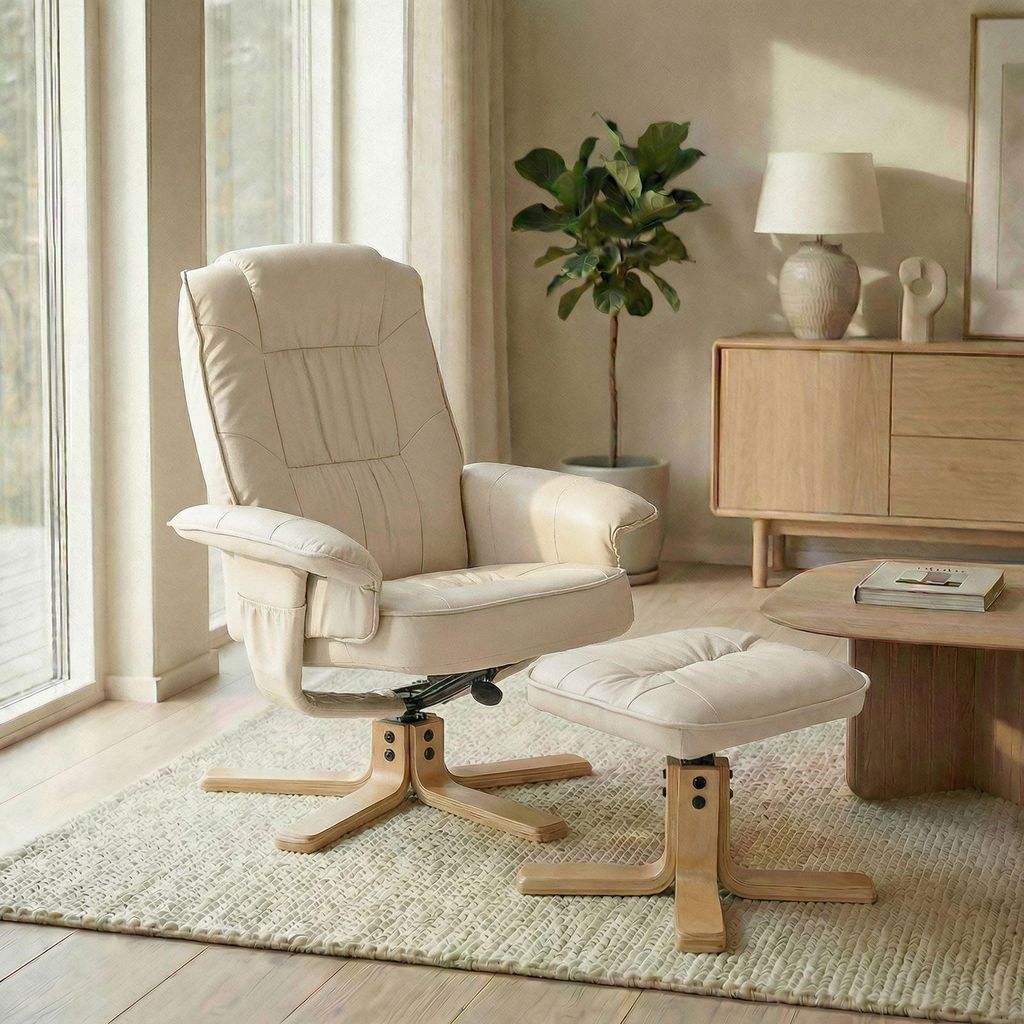 Relaxsessel CHARLY mit Hocker, schöner Drehsessel mit Produktbild 