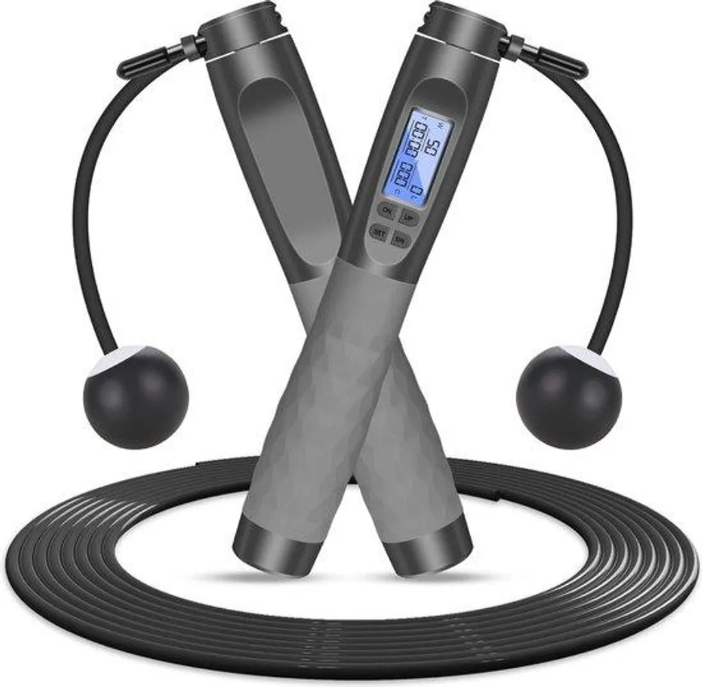 Corde à sauter sans fil pour homme et femme, corde à sauter lestée avec compteur, équipement de fitness professionnel, outil d'exercice de saut portable, accessoire de gym pour, entraînement à