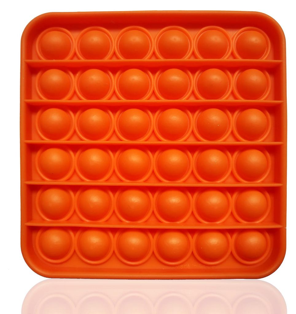 Fidget Toy Push Pop Bubble - Anti Stress Spielzeug - Viereck Orange