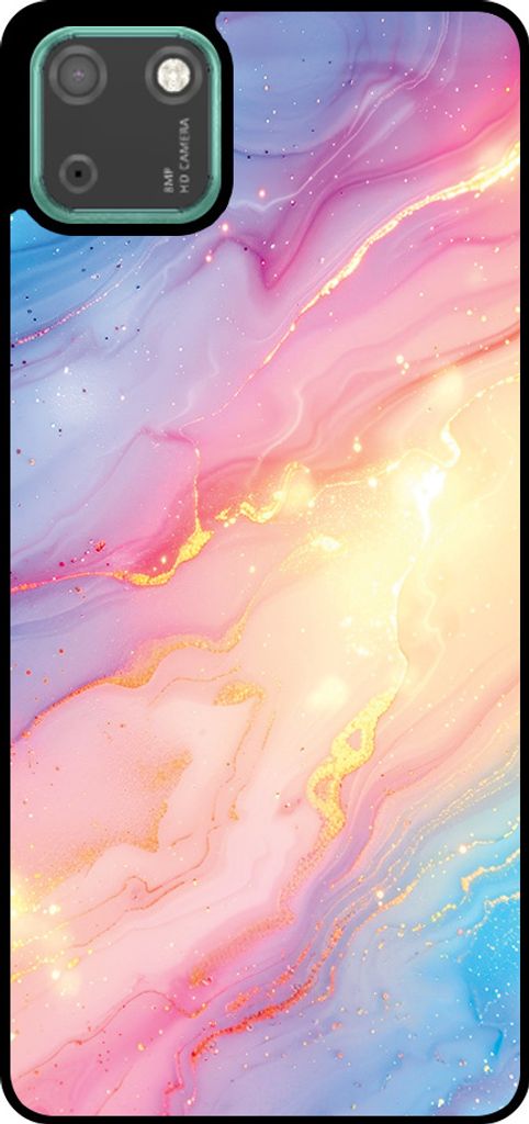 Smartphonica Telefon Fall geeignet für Huawei Y5P mit Regenbogen Glitter Marble Print - TPU Backcover Fall Regenbogen Glitter Marble Design
