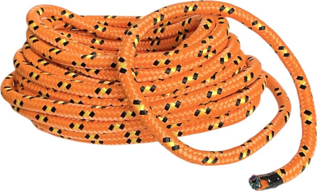 BKshop | Seil, Polypropylen Seil, PPF - Fi20, 20m, Abschleppseil, Kletterseil, Geflochten, Segelseil, Festmacher, Tauwerk - Orange