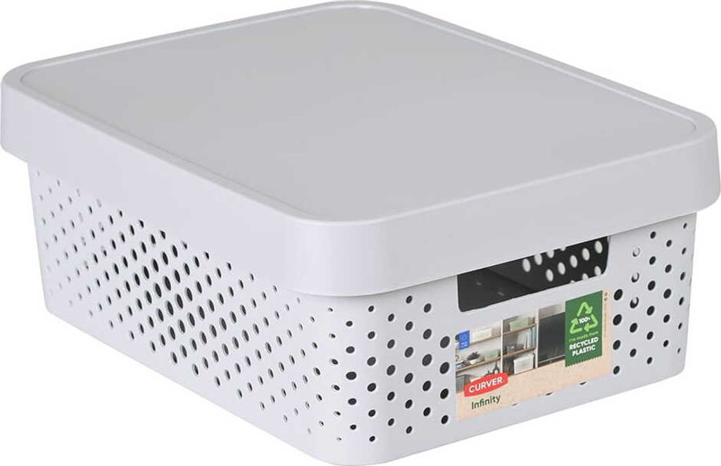 Úložný box INFINITY 11l s vekom sivý perforovaný Obrázok produktu 6