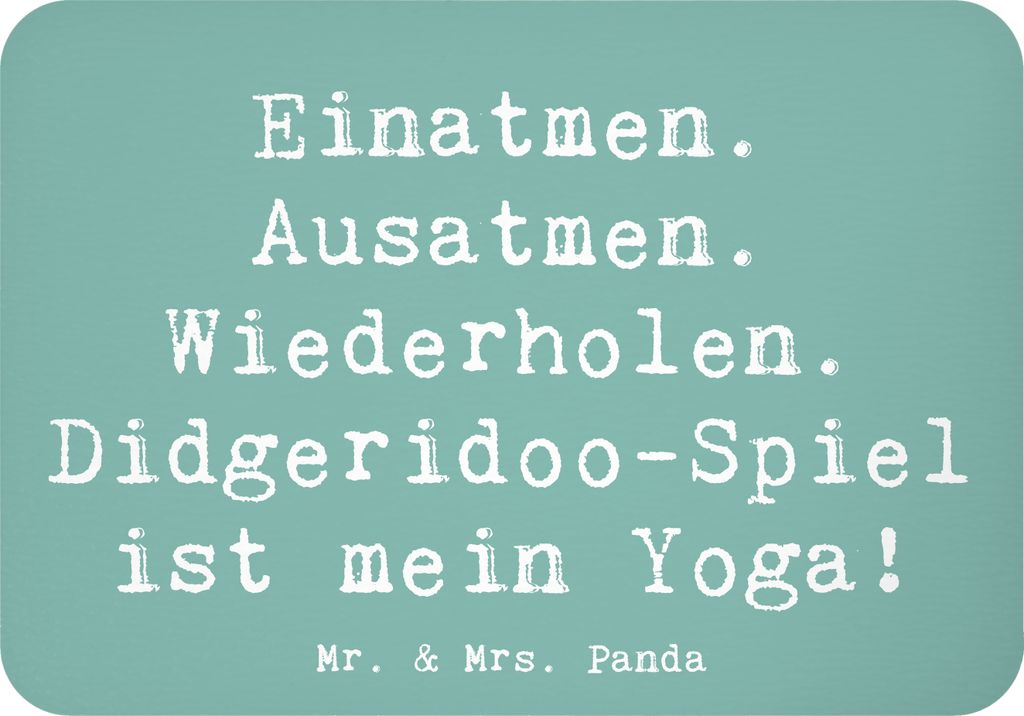 Mr. & Mrs. Panda magnet Spruch Didgeridoo Yoga - Meeresbrise - Geschenk, Notizhalter, küchenmagnet, traditionell, whiteboardmagnet, tief, holzmagn...