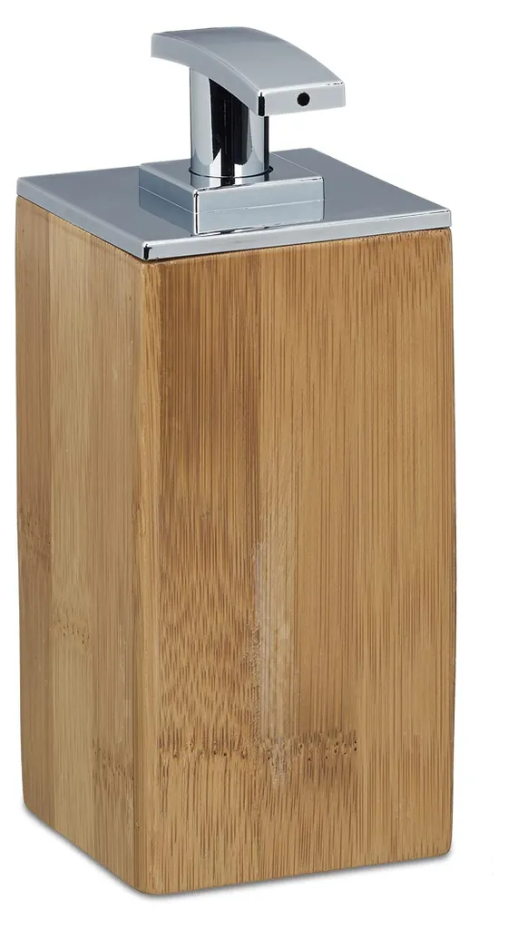 Distributeur de savon en bambou carré 225 ml - Rechargeable et naturel
