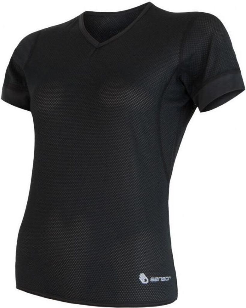 SENSOR Coolmax (Polyesterfasern) AIR Damen-T-Shirt, Kurzarm, schwarz, Größe S 180648