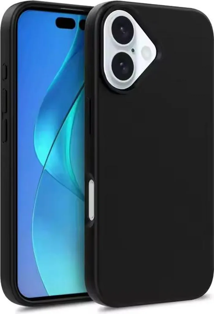 Étui iPhone 16 noir ultra-fin en matières naturelles - Design Cyoo