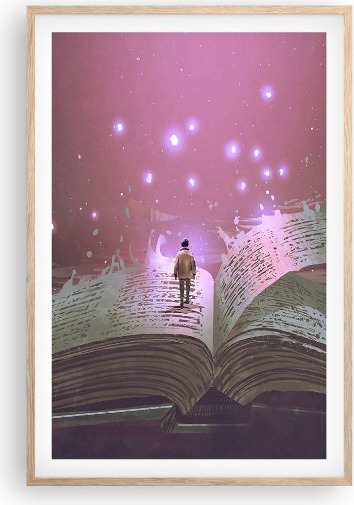 Gerahmtes Poster - Rahmen in heller Eiche - Fantasy Buch - 61x91,5 cm - Wand Bild - Wanddeko - Wandbilder - Kunstposter - Wandposter - Bilderrahmen...