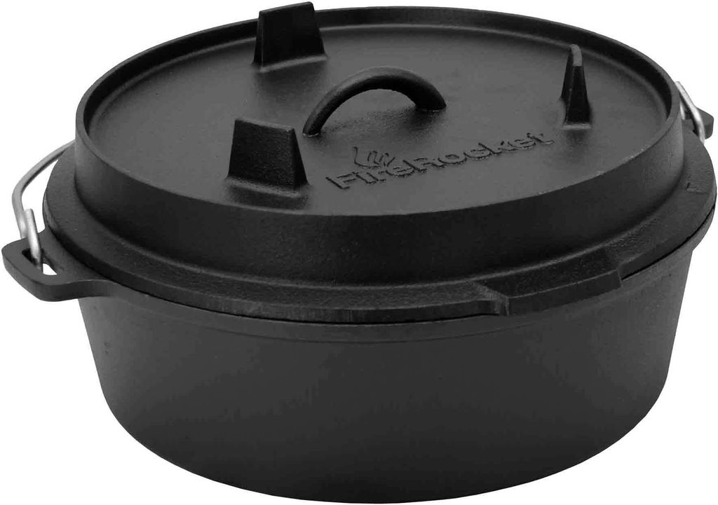 FireRocket Dutch Oven 6qt 5,5L ohne Füße Premium Gusseisen Produktbild 
