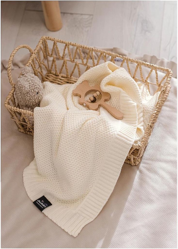Jukki Strickdecke 80x100 cm aus 100% Baumwolle – Babydecke, Produktbild 