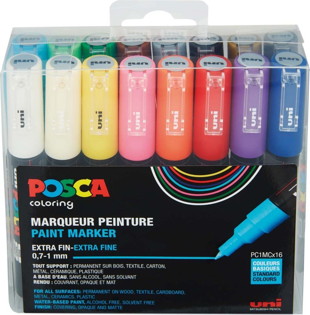POSCA Pigmentmarker PC-1MC 16er Etui Produktbild 1