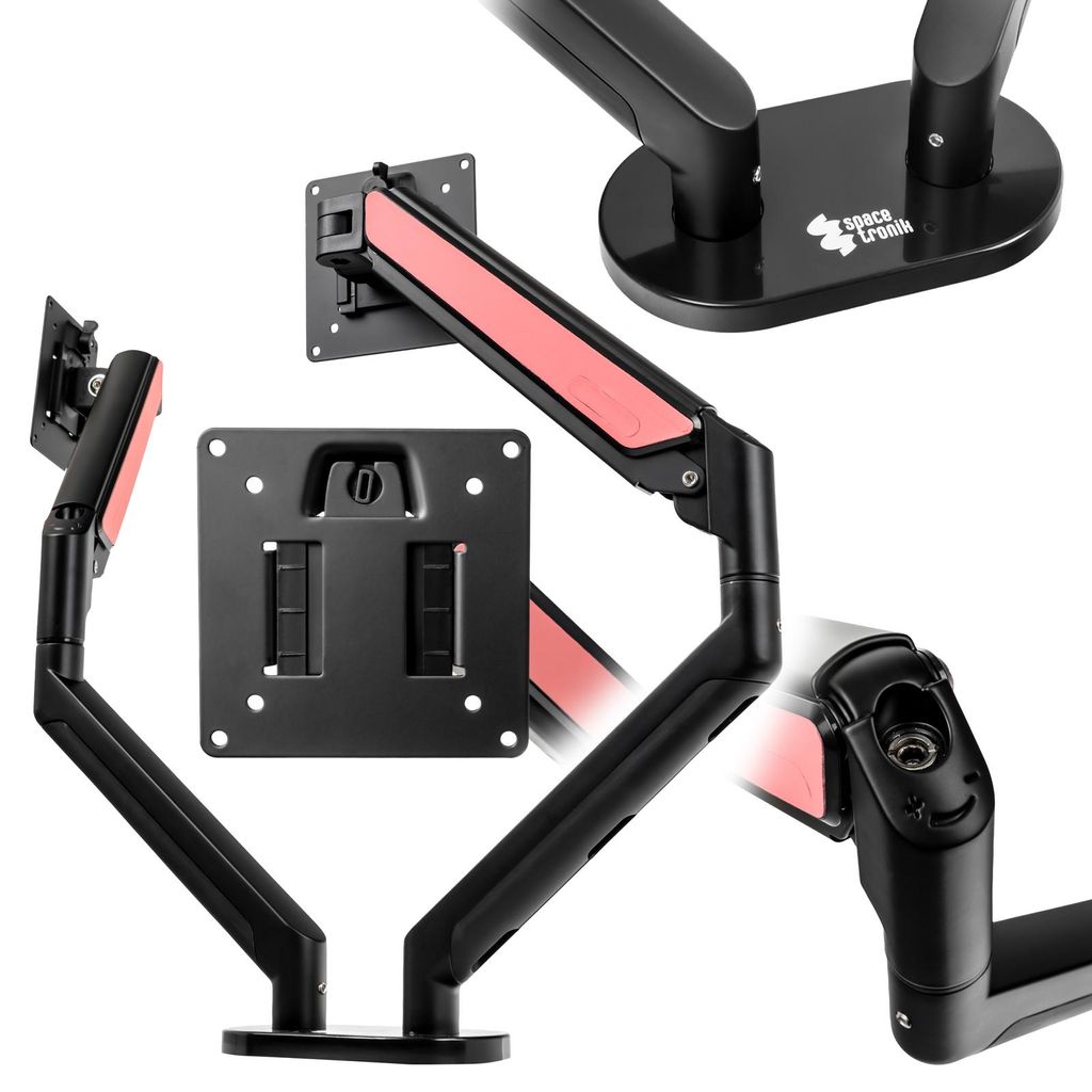 Aluminium-Halterung für 2 Monitore SPAZ120BP 13-36" 12 kg