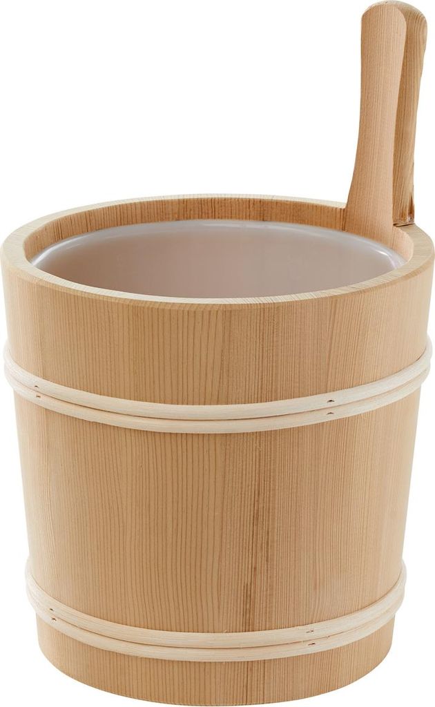 Infraworld Aufgusseimer Thermofichte mit Holzring 5 Liter Kunststoffeinsatz S2306