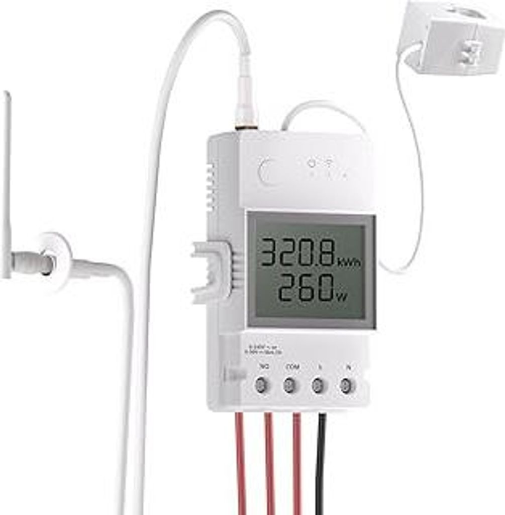 SONOFF POWCT 100A Smart Wlan Energiezähler Mit CT Erkennung, 1 Phase Solarbetriebener Bidirektionaler Stromtester, LCD Digitaler Stromzähler, Str...
