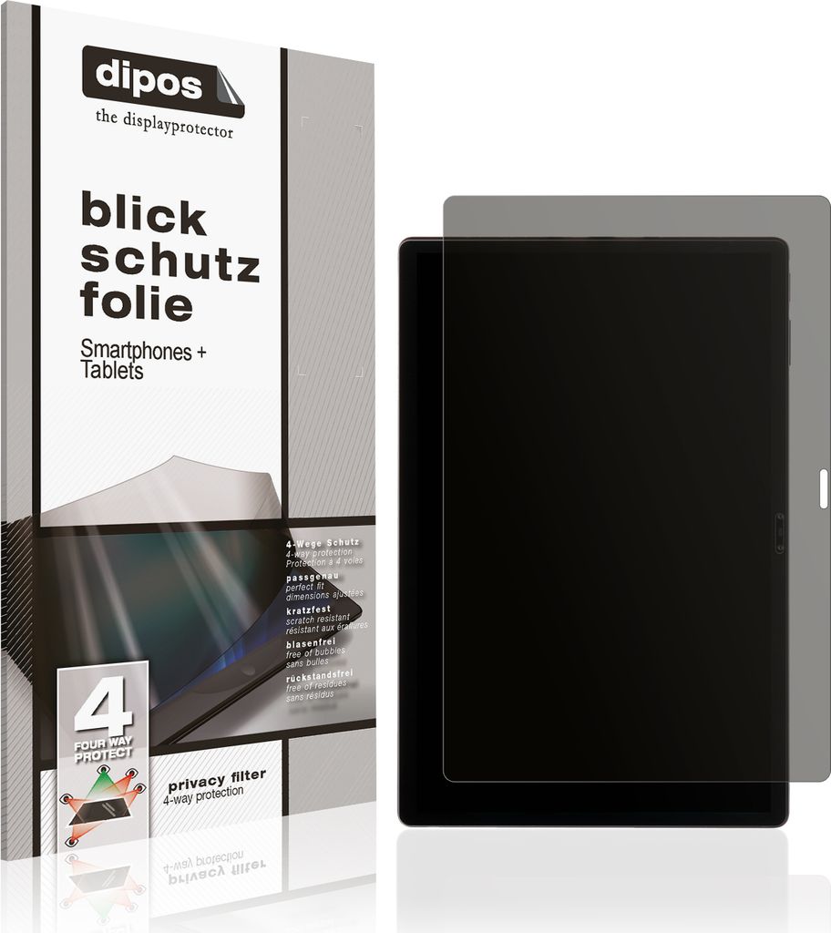 Blickschutzfolie für ZTE Nubia Pad Pro matt Schutzfolie Folie Display Schutz dipos