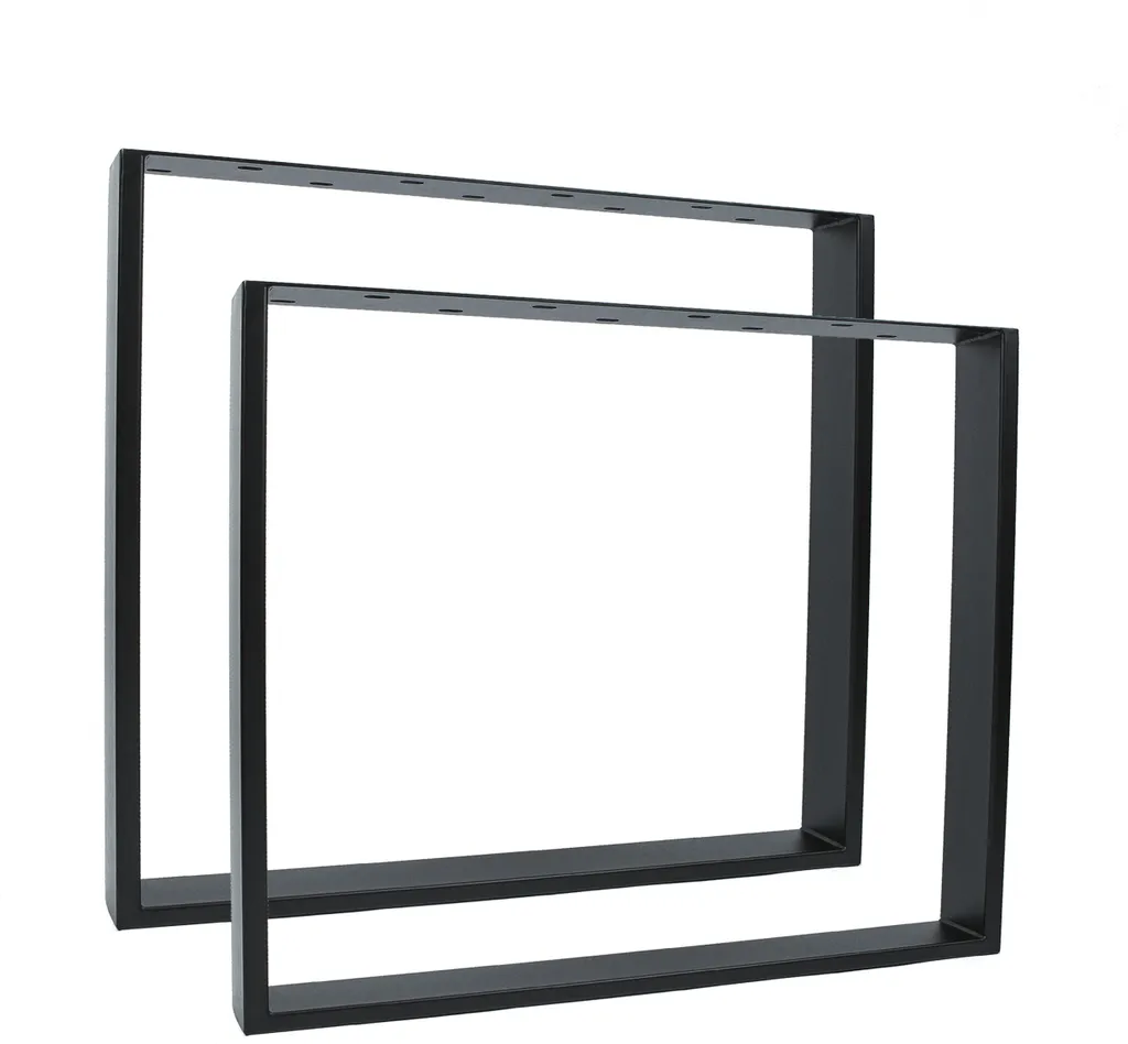 Set 2 Gambe per Tavolo RECHTECK 80x72 cm - Stabilità Garantita Nero
