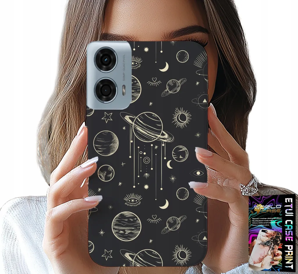Custodia Motorola Moto G85 5G Cosmo Pianeti Stelle Luna + Vetro Temperato