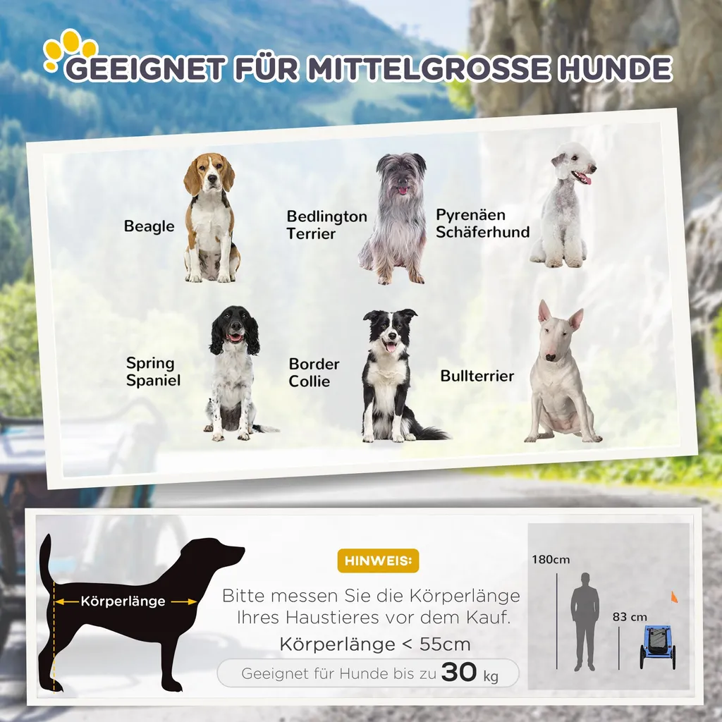 Remorque pour chien pour voyage à vélo pliable et facile à installer - 4