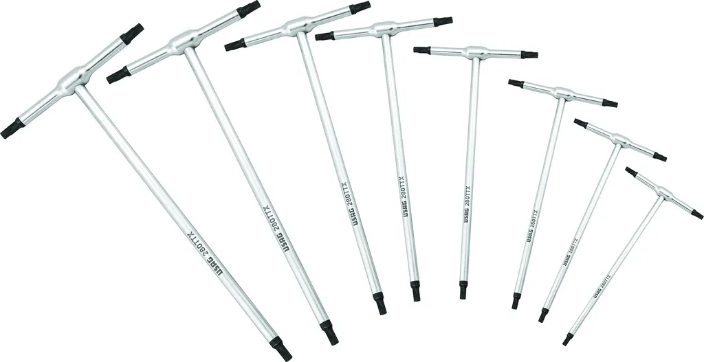 Usag 280 TTX/SE8 Jeu de 8 clés mâles en T avec empreinte Torx résistant