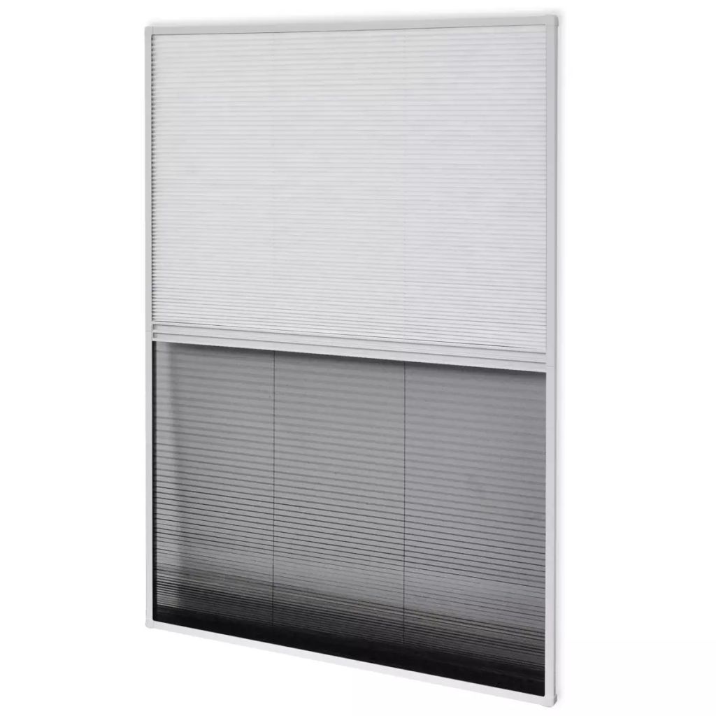 vidaXL Insektenschutz Plissee für Fenster Fliegengitter Dachfenster Mückenschutz Sonnenschutz Sichtschutz Aluminium 80x120cm mit Jalousie 