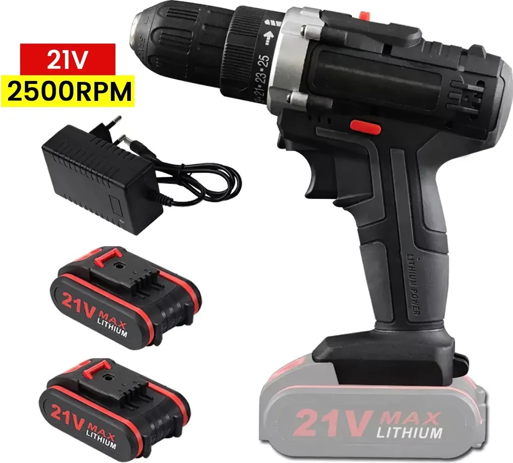 Trapano Avvitatore 21V - 2 Batterie Litio - 40Nm - Alte Prestazioni