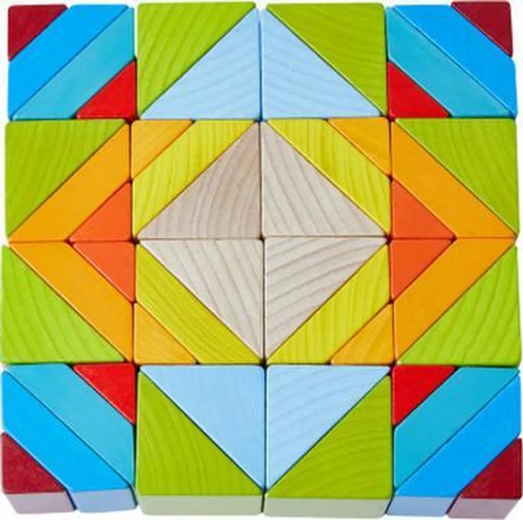 HABA Blocs de construction Mosaïque en cubes - Jeu créatif en bois 3D